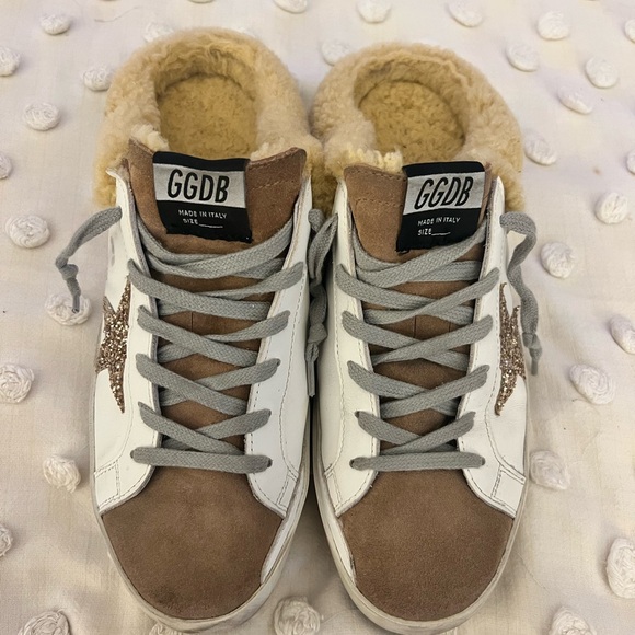 Golden Goose Shoes - Golden Goose Superstar Shamir slides white with gold star size 41 barely worn